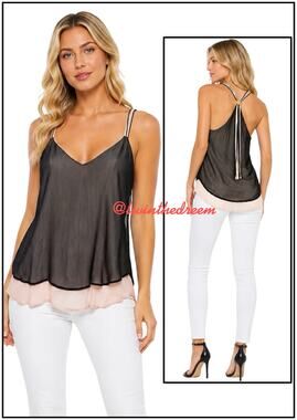 Ella Moss Triple Sheer Layered Top SZ S $118